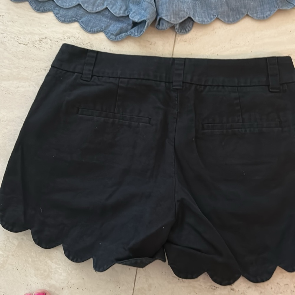 J. Crew Scalloped Shorts - White, Peach, Black, chambray blue - Picture 9 of 16